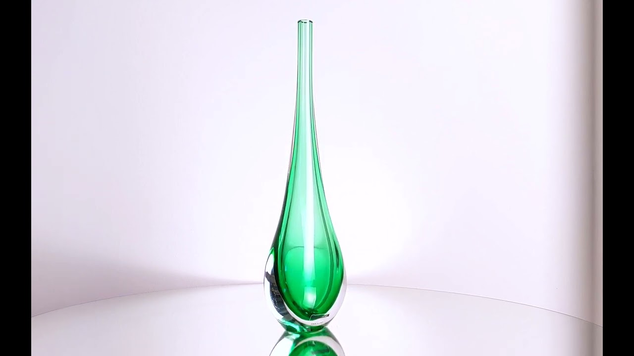 Green Modern Murano Glass Vase - STILLA GREEN | YourMurano