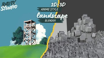 Ghibli-Style Landscape | Blender  Animation (2D + 3D )