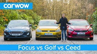 Volkswagen Golf v Ford Focus v Kia Ceed  which is the best small family car?