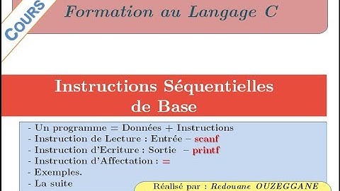Formation C - Cours 05 - Instructions de base séquentielles