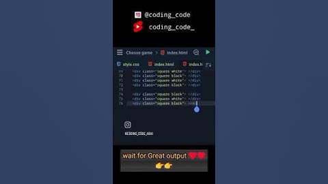 Coding Status | Chess game with HTML, CSS , JavaScript #javascript # programming #coding #shorts