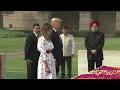 US President Donald Trump Paying Tribute to Mahatma Gandhi at Rajghat