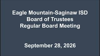 Details September 28, 2026 Regular Board Meeting News
