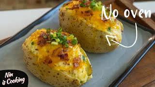 How To Bake Potato In Microwave | No Oven Potato Recipes | Nin is Cooking