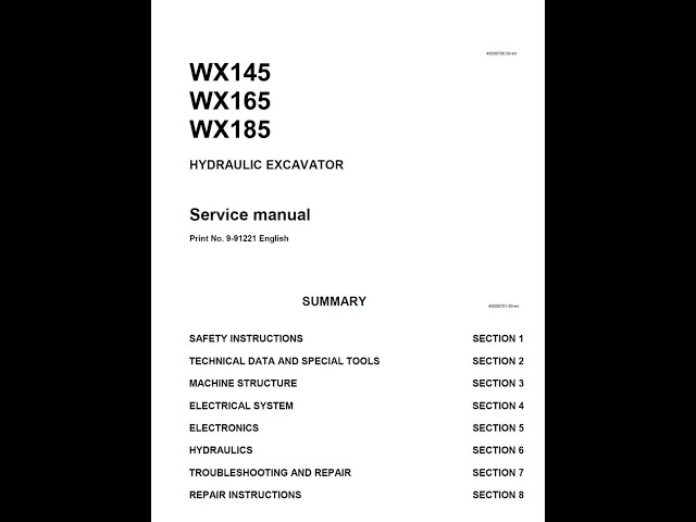 Case WX 145 - WX 165 - WX 185 Hydraulic Excavators