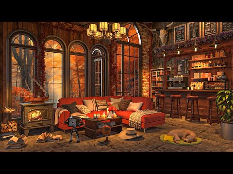 Jazz Relaxing Music in Cozy Coffee Shop Ambience ☕ Autumn Jazz Music for Relax, Study, Work