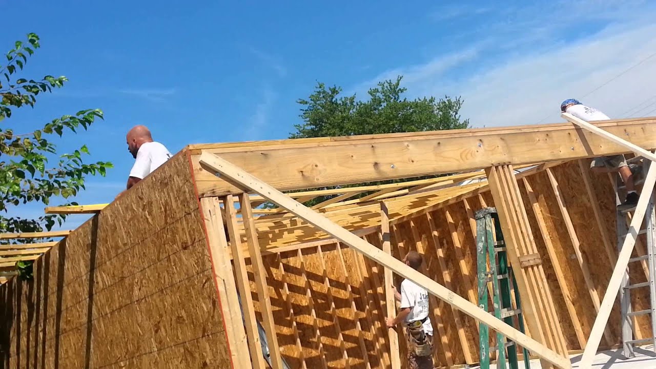 2 car garage build, diy #1 - YouTube
