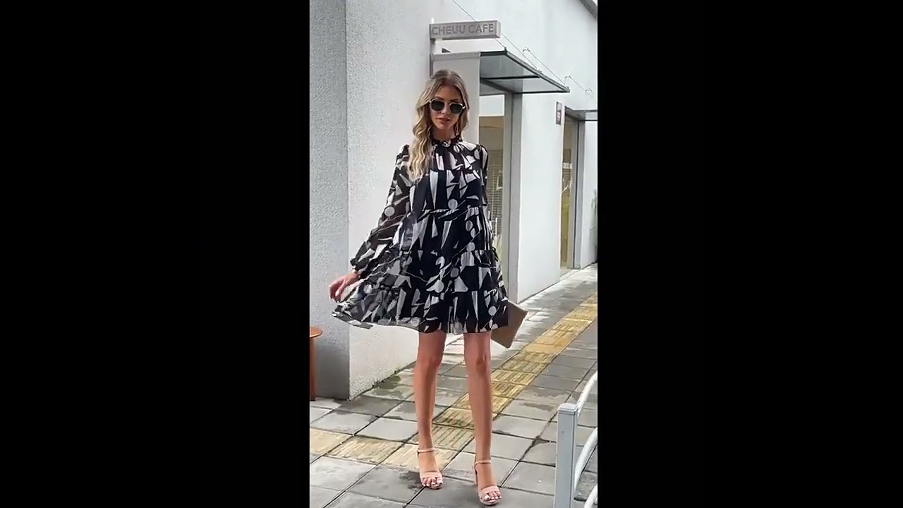 D2333035 Perfect for Fall and Winter Elegant Floral Print Dress