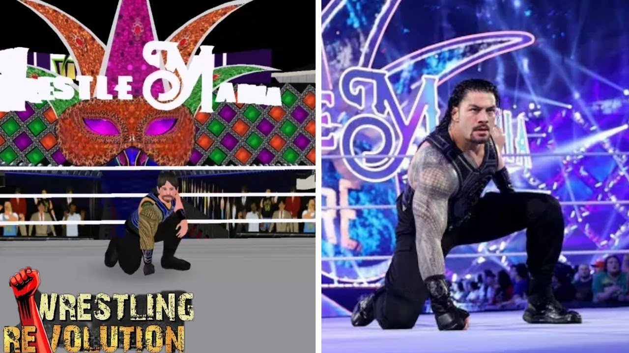 WR3D vs Real Life Roman Reigns Wrestlemania 34 Entrance (Concept)