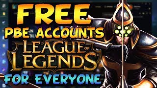 HOW TO GET FREE PBE ACCOUNTS - OPEN SIGN UP | Free Skins and Unlimited RP & IP - League Of Legends