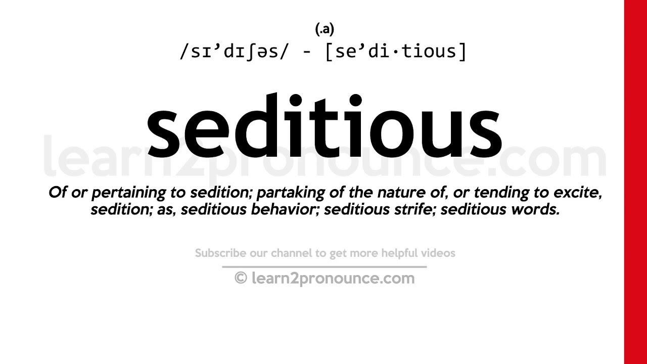 Pronunciation of Seditious | Definition of Seditious - YouTube