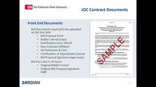 CSU JOC 2020 Pre-Bid Conference for Immediate Response and General Contracting Regional Contracts