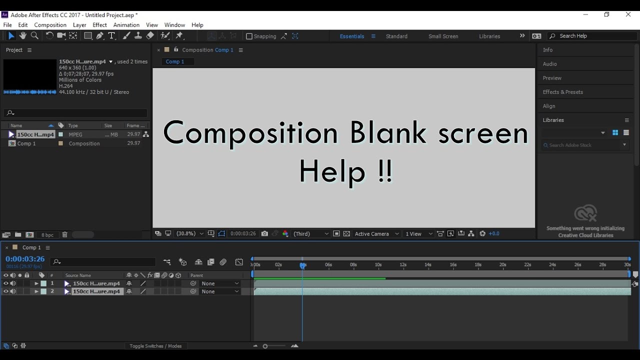 After Effect CC Composition Blank Screen can anyone Help!! YouTube