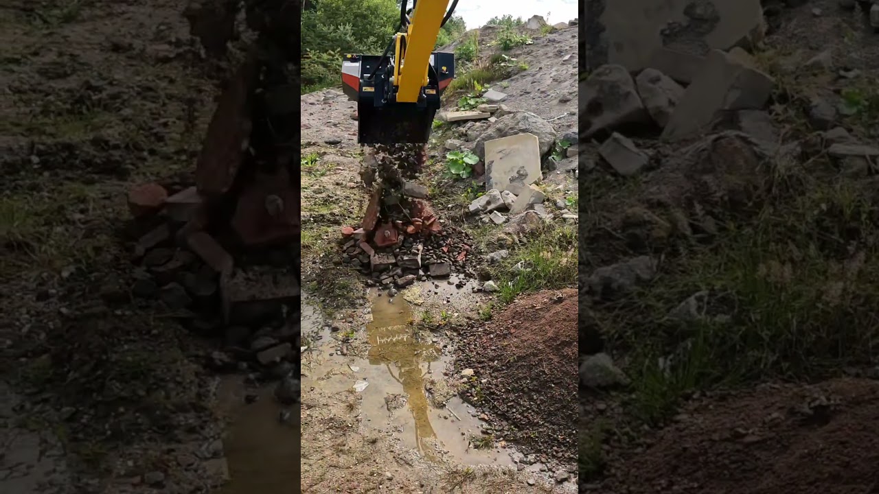 Simex VSE3 screening bucket on Komatsu PC26MR-5 