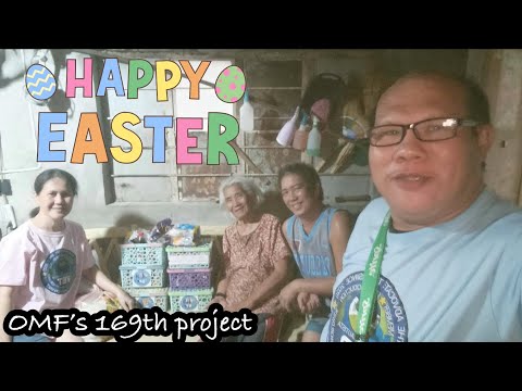 Sharing Easter blessings of God to a senior citizen and her son at Cabuyao, Laguna Philippines