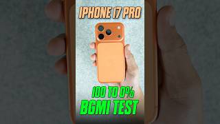 iPhone 17 Pro ka 100% se 0% bgmi gaming 🔥 120Hz Display, A19 Pro Chip… Kitna chala?