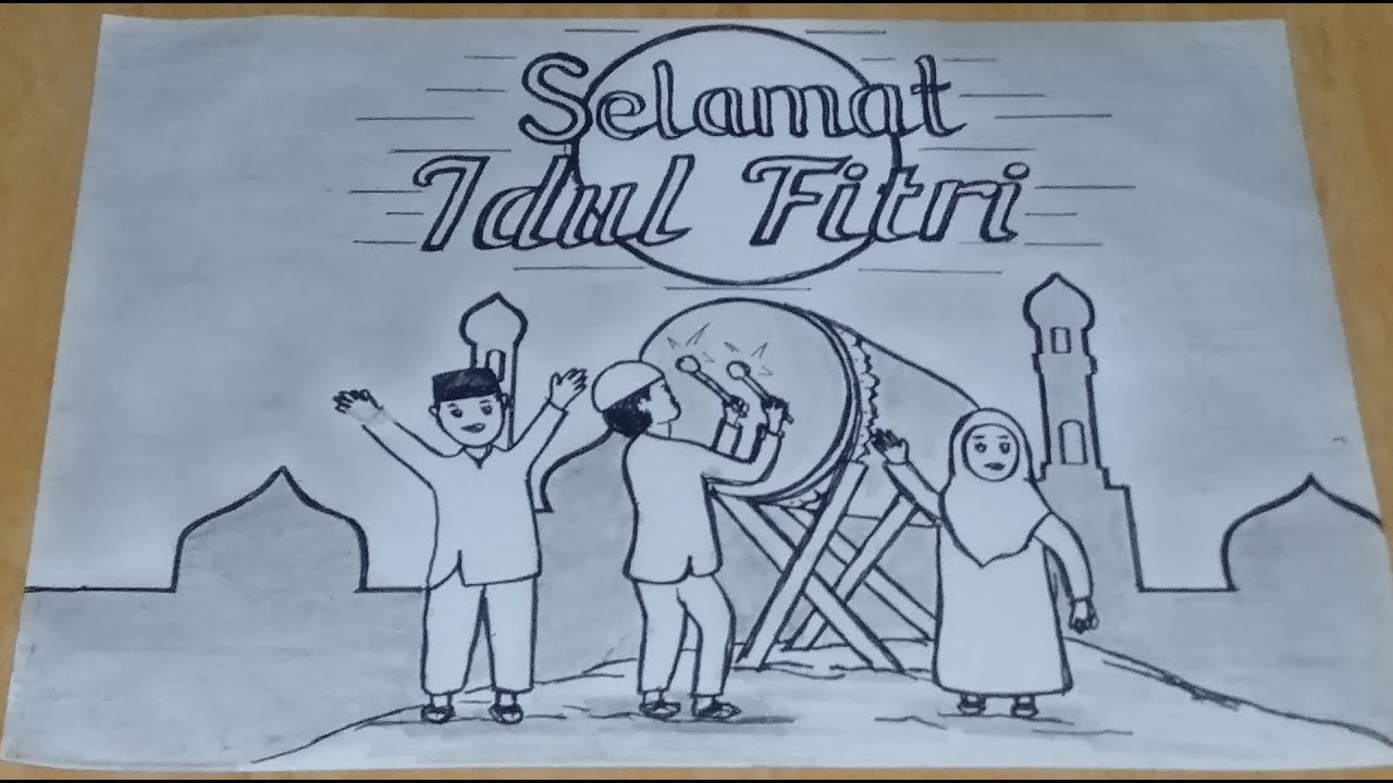 71 Gambar Mewarnai Ucapan Selamat Hari Raya Idul Fitri