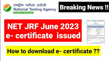 💥Breaking News !! NET & JRF award Letter issued | UGC NET June e-certificate  2023 | UGC NET Mentor