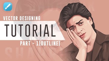 vector designing (outline) part -1 || shahrukh khan || infinite design (speed art)