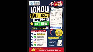 📢 IGNOU Admit Card Download Start🗓️ Exam Date: 1 June – 21 July 2026