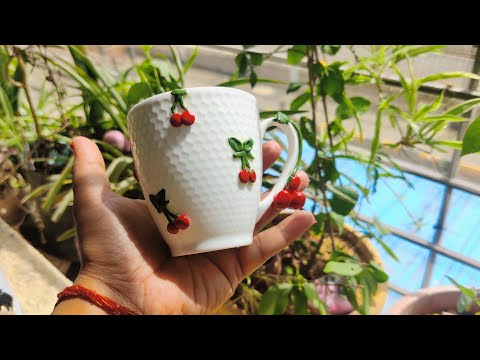 DIY 3D Clay Art on Coffee mug ||Mouldit Clay Art on  Mug Diy Ideas  -  YouTube