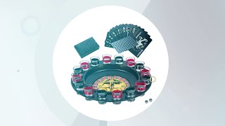Shot Glass Roulette Drinking Game and Poker Playing Cards Set (CAD1530)