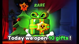 I Open 10 Gifts In Brawl Stars