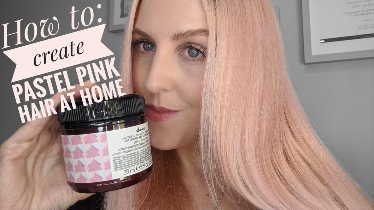 HOW TO CREATE PASTEL PINK HAIR AT HOME || DAVINES || SEMI PERMANENT COLOURED - YouTube