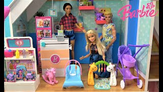 Barbie Baby Shopping Story with Barbie and Ken and Barbie Sister Chelsea in Barbie Dream House  Ep.2