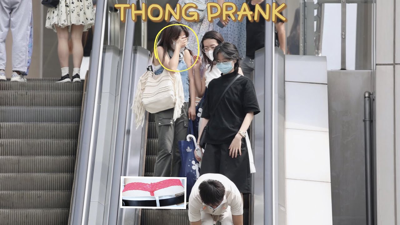 MAN WEARING THONG PRANK 😍In Shanghai, China, the reaction to men