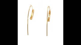 ダイヤモンド ピアス K18イエローゴールド フック 華奢 送料無料 中古  