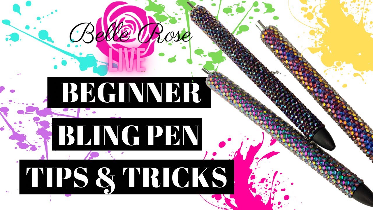 LIVE DIY Rhinestone Bling Pen Beginner Tutorial @thediaryofbellerose 