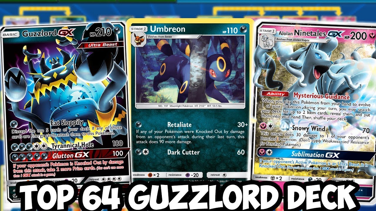 Crazy New Deck, Guzzlord GX/Umbreon/Alolan Ninetales! TOP 64 COLLINSVILLE Team Up PTCGO