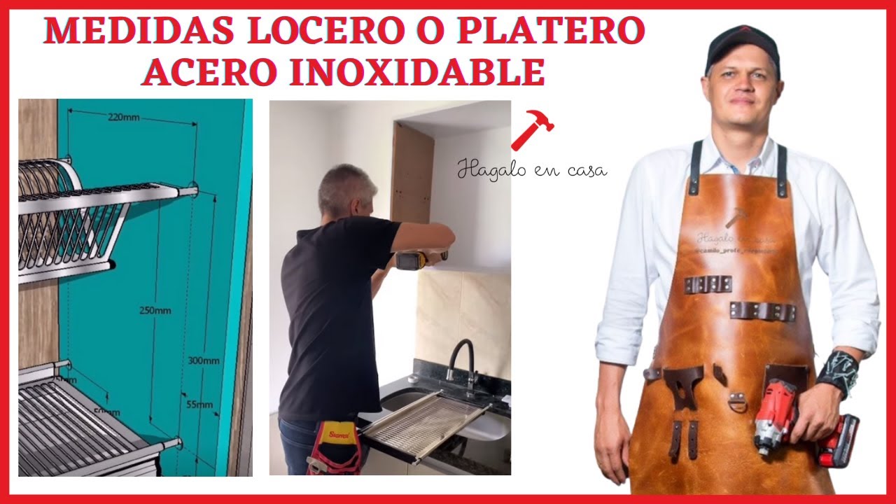 Cómo instalar un porta platos o locero de acero inoxidable en un modulo  cocina? 