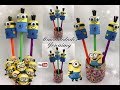 LAPICES O PLUMAS DECORADAS DE MINIONS .