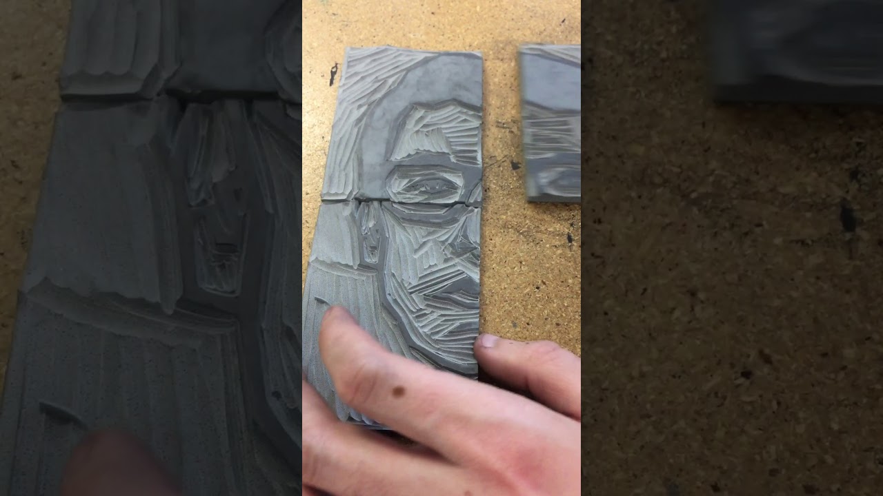 Self Portrait Linocut Experiment