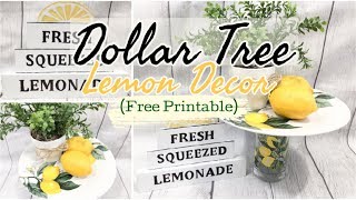 LEMON KITCHEN DECOR | DOLLAR TREE DIY