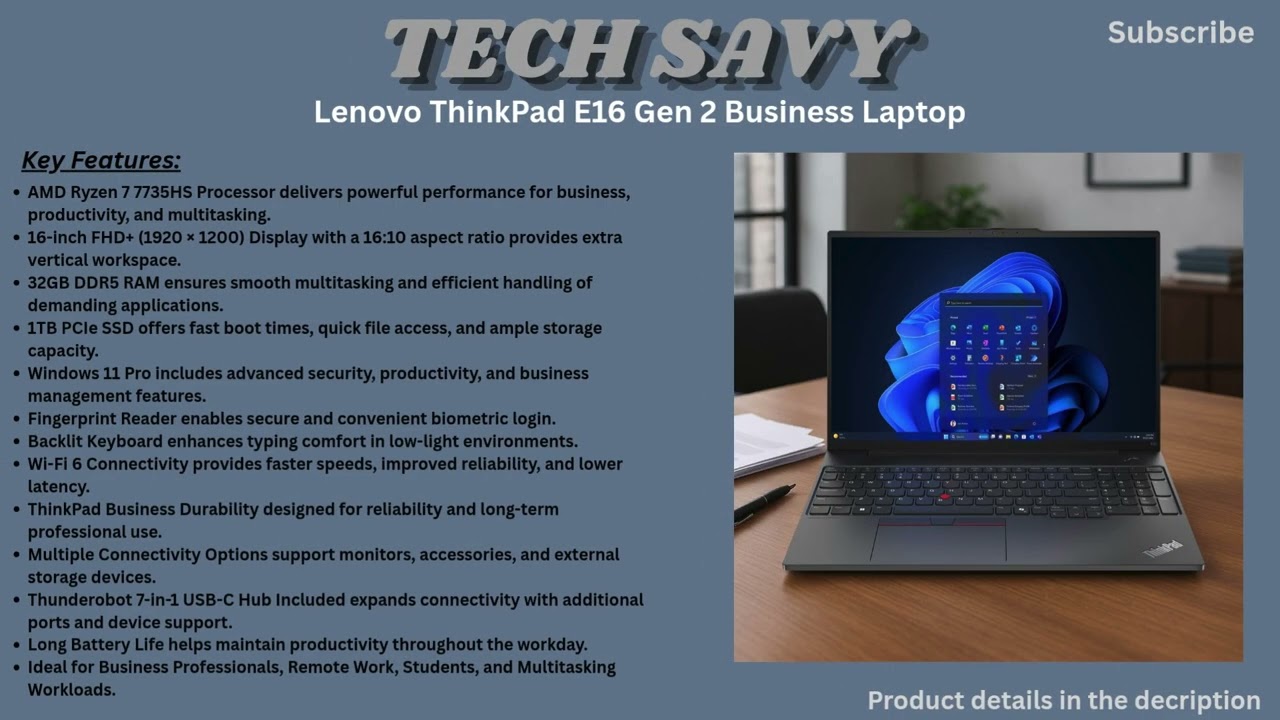 Lenovo ThinkPad E16 Gen 2 Review | Ryzen 7 7735HS, 32GB RAM & 1TB