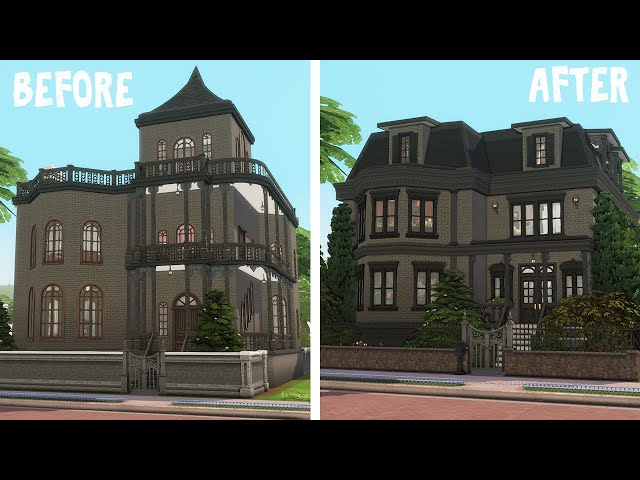 The Goth's Manor || Renovating Base Game || The Sims 4: Speed Build class=