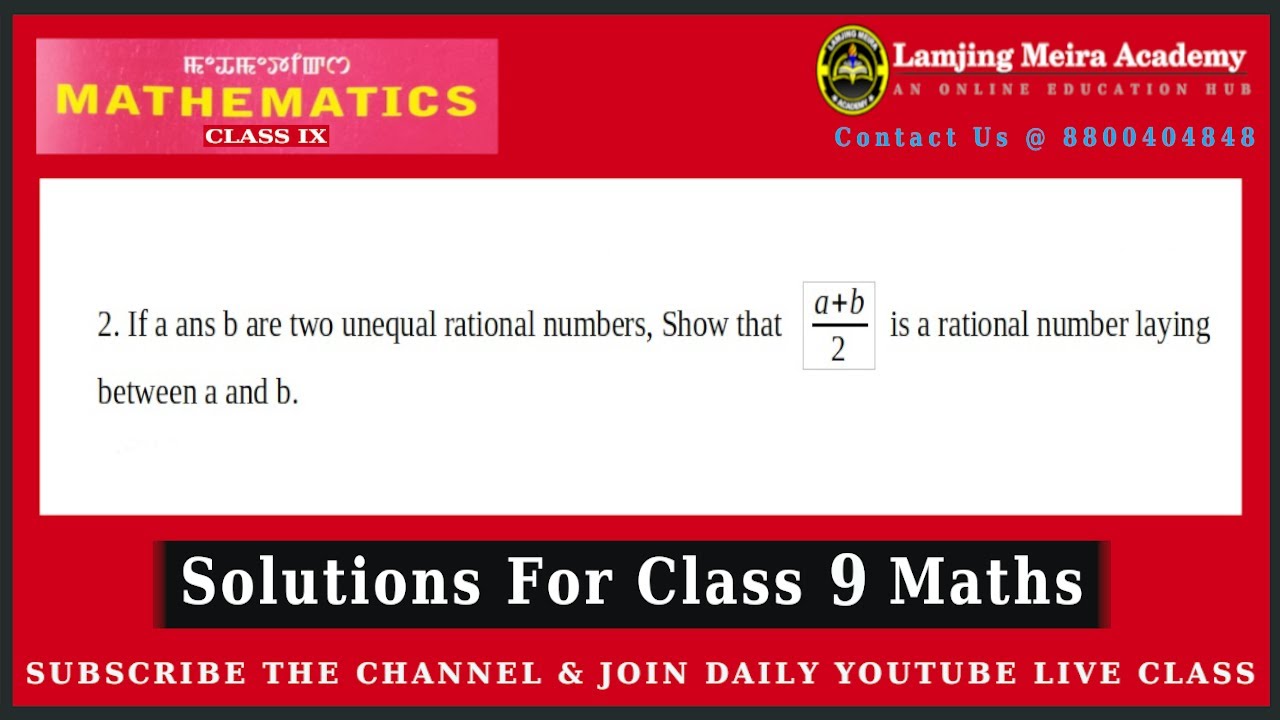 Class 9, Ex 1.1, Q. 2, Number System - Maths Chapter -1, BOSEM, Class 9 Maths Manipur Board
