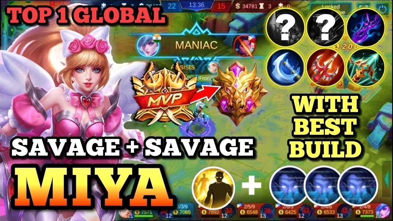 Miya Best Build 2021 | Top 1 Global Miya | Miya Best Build Tersakit | Mobile Legends