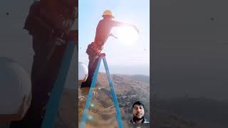 Changing the WORLD'S LARGEST lightbulb 💡 #viral #shorts