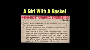 A Girl With A Basket (An important passage and it