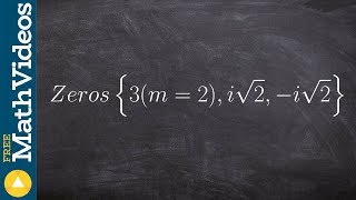Writing the equation of the polynomial with imaginary zeros