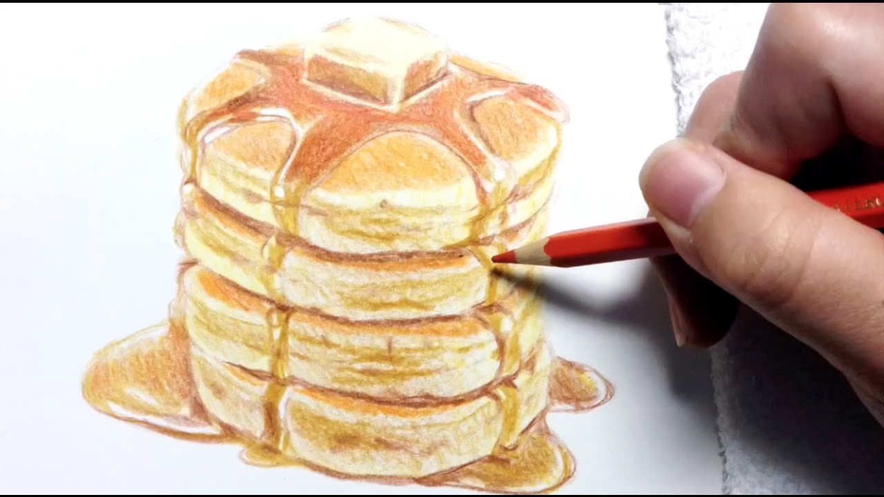 I Drew A Pancake With A Colored Pencil Youtube