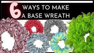 6 WAYS TO MAKE A DECO MESH BASE WREATH   HOW TO MAKE A WREATH COMPILATION 2021 #wreathtutorial