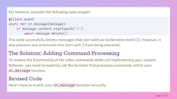 How to Fix the on_message Command Blocking Other Commands in Discord.py