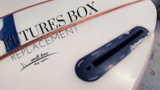 HOW A PROFESSIONAL REALLY FIXES YOUR SURFBOARD: Futures fin box replacement