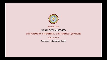 Signal System   | LTI Systems by Differential & Difference Equations | AKTU Digital Education