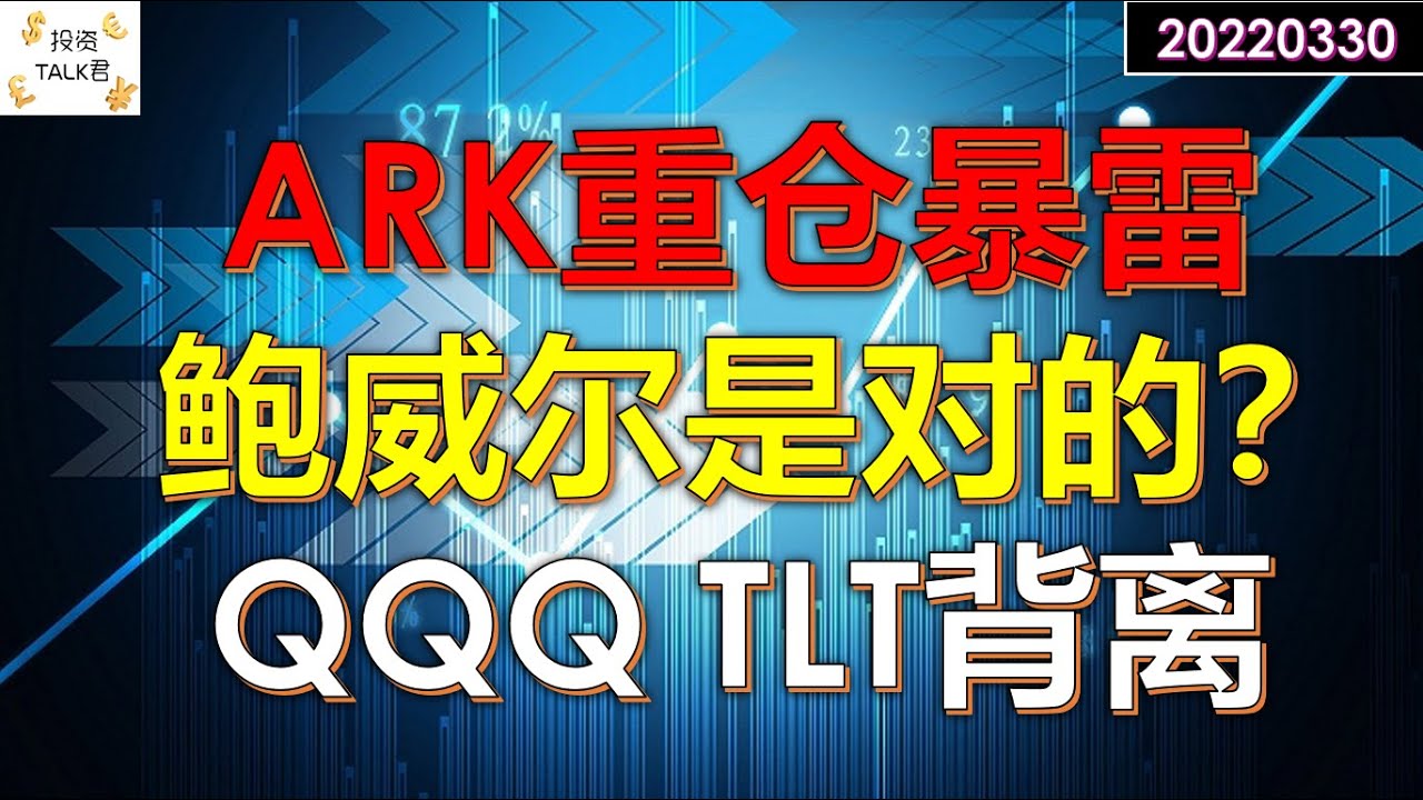 ARK重仓暴雷；鲍威尔是对的？QQQ和TLT背离#美股分析